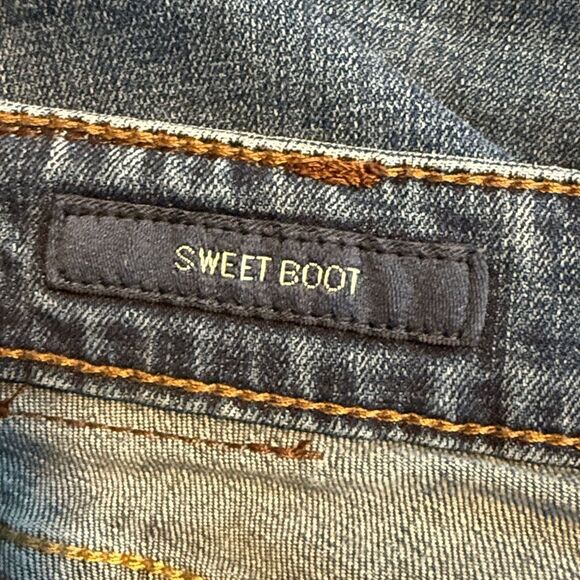 LUCKY BRAND SWEET MIDRISE BOOT CUT MEDIUM WASH SIZE 10 / 30R JEANS ANKLE SHORT - Picture 5 of 10